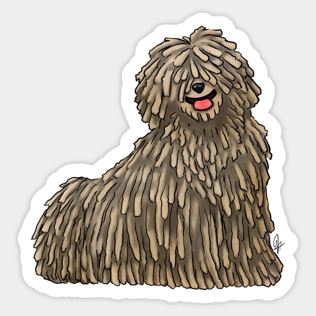Dog - Puli - Tan Sticker by Jen's Dogs Custom Gifts and Designs